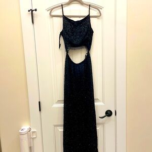 Beaded with sequined vintage formal dress